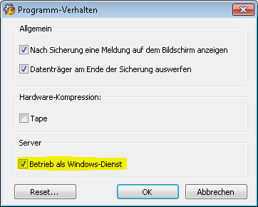 Operation as Windows Service - Langmeier Backup as Windows Service: Your data backup and automatic Windows backup will run reliably even without a logged-in user. 